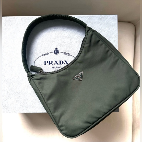 Prada Olive Nylon Hobo Bag , 100% authentic. - Picture 1 of 16